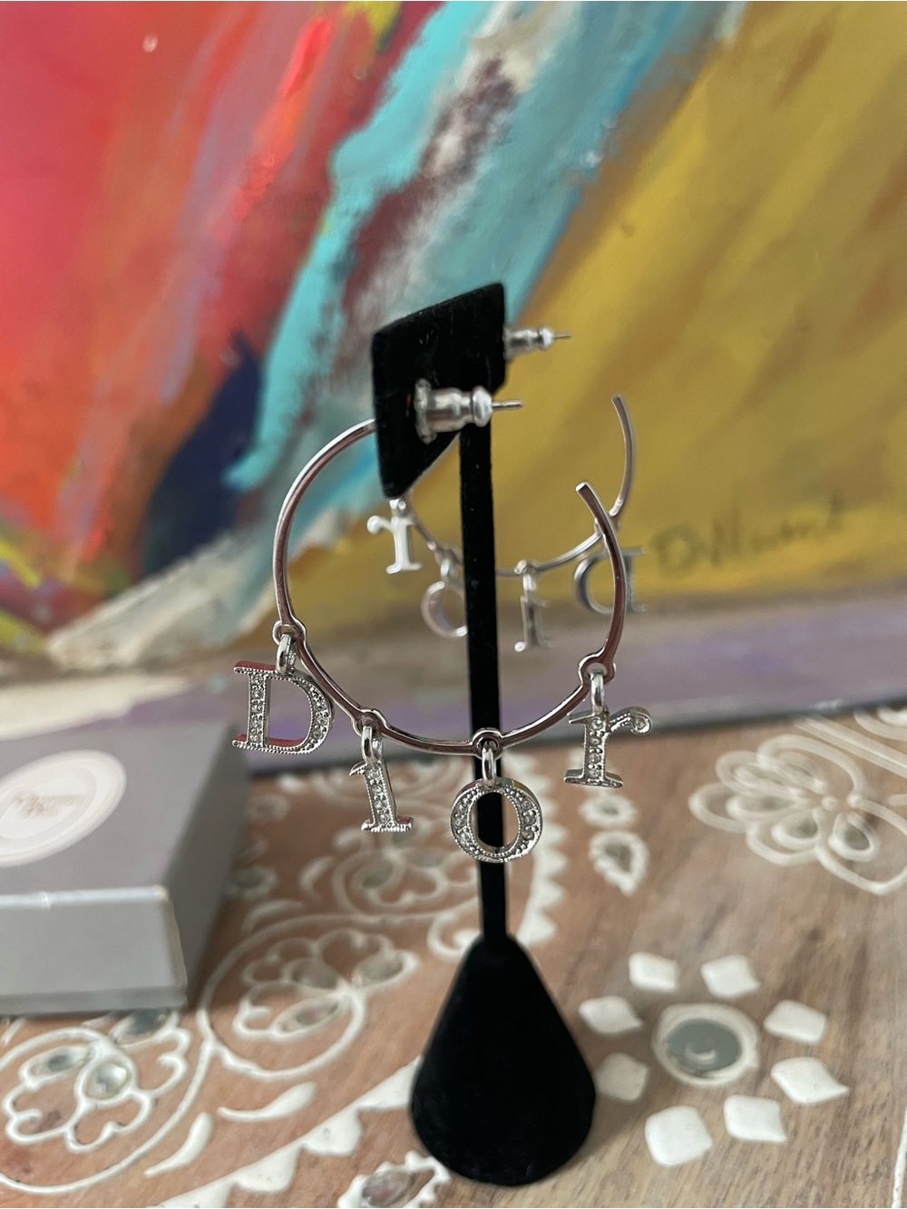 Christian Dior Silver Hoop Earrings - Picture 2 of 6